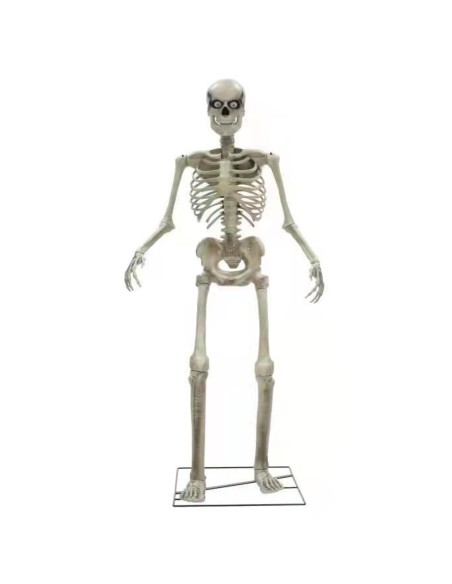 Scheletro gigante 250 cm con base supporto decorazione Halloween animata con suoni movimenti