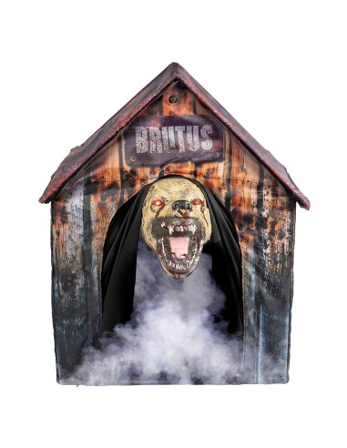 Cuccia horror Halloween con cane Brutus animato e effetti movimento per decorazioni spaventose
