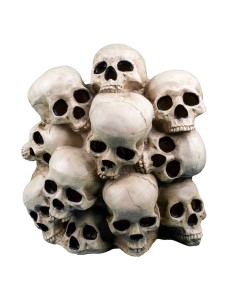 Torre di teschi animata 41cm con foro per macchina fumo decorazione Halloween con effetti speciali 2