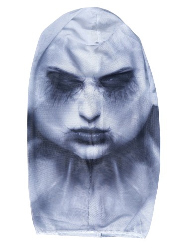Maschera cappuccio mostro terrore volto spettrale pallido Halloween horror