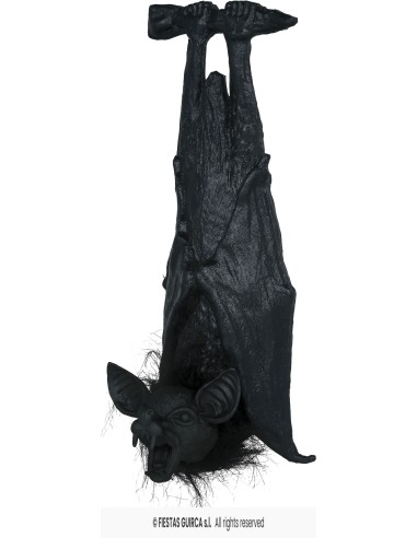 Pipistrello nero decorativo da appendere 50cm con ali spiegate per decorazioni Halloween horror