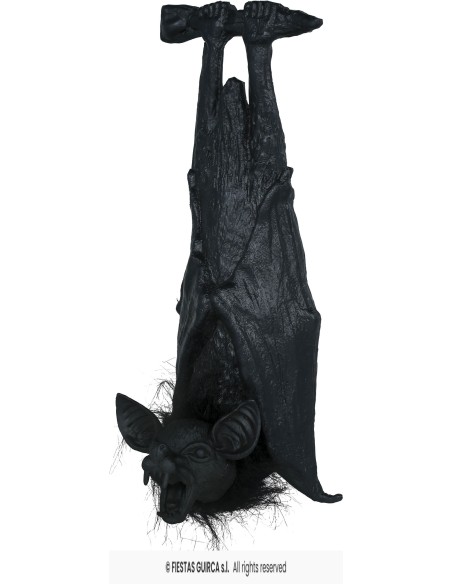 Pipistrello nero decorativo da appendere 50cm con ali spiegate per decorazioni Halloween horror