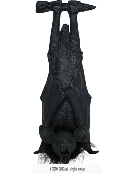 Pipistrello nero decorativo da appendere 50cm con ali spiegate per decorazioni Halloween horror