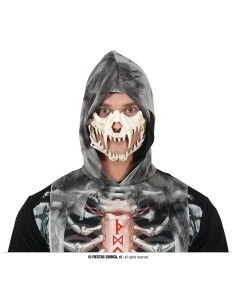 Maschera mezzo viso con zanne e denti aguzzi per costume Halloween horror spaventoso 2