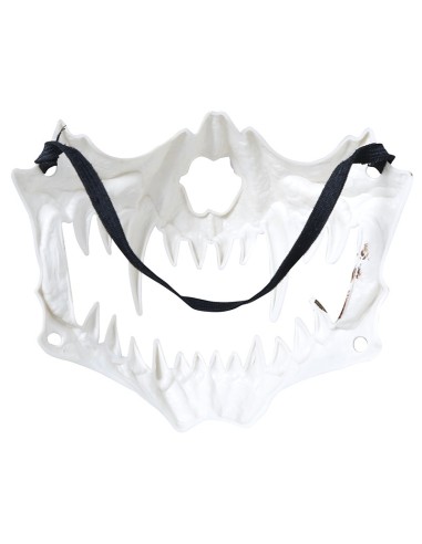 Maschera mezzo viso con zanne e denti aguzzi per costume Halloween horror spaventoso