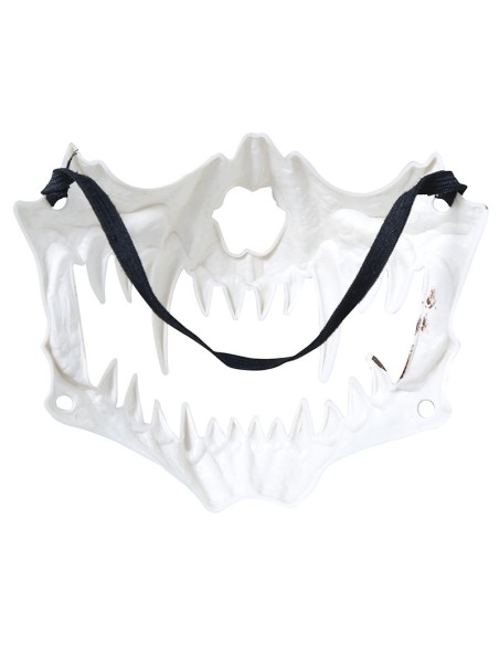 Maschera mezzo viso con zanne e denti aguzzi per costume Halloween horror spaventoso
