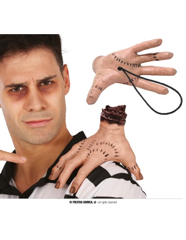 Mano finta con elastico per spalla accessorio Halloween horror costume spaventoso