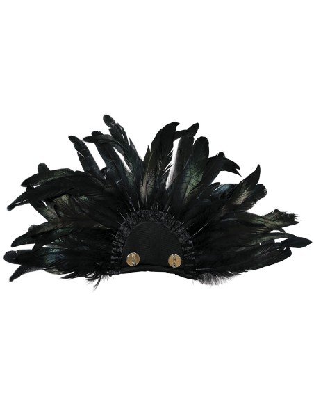 Spallina in piume nere per costume Halloween e travestimenti teatrali con effetto drammatico