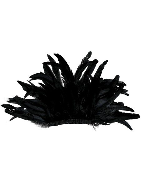 Spallina in piume nere per costume Halloween e travestimenti teatrali con effetto drammatico