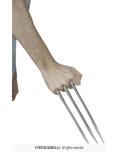 Artigli Wolverine metallici 25cm con supporto per mano cosplay X-Men supereroi