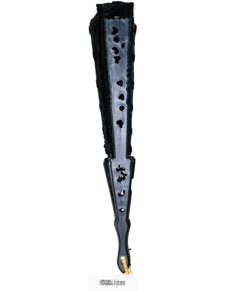 Ventaglio gotico nero con motivo ragnatela aperto per accessorio Halloween costume dark
