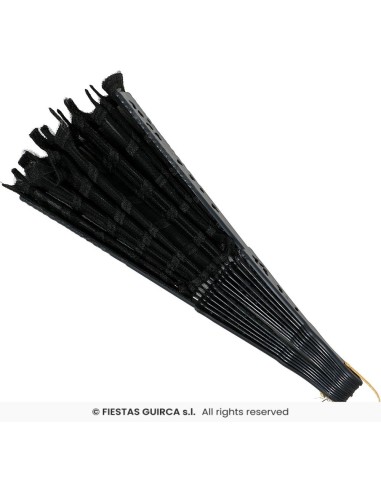 Ventaglio gotico nero con motivo ragnatela aperto per accessorio Halloween costume dark