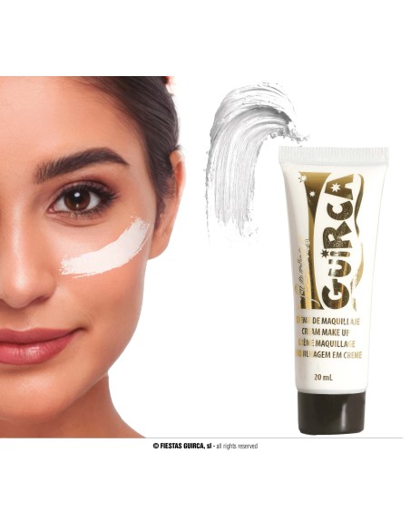 Tubetto trucco crema bianco per make-up carnevale e teatro da 25ml