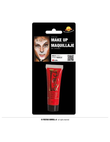 Trucco crema rosso in tubetto 20ml per make-up teatrale carnevale Halloween face painting