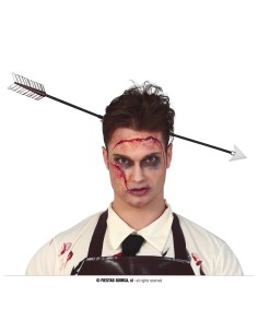 Cerchietto con freccia attraverso la testa accessorio horror Halloween 50 cm effetto zombie 2