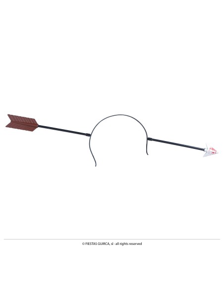 Cerchietto con freccia attraverso la testa accessorio horror Halloween 50 cm effetto zombie