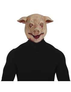 Maschera horror maiale lattice con sangue occhi bocca per Halloween costume spaventoso 2