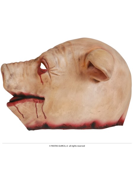 Maschera horror maiale lattice con sangue occhi bocca per Halloween costume spaventoso
