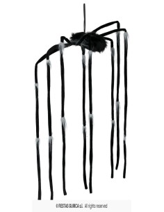Ragno decorativo nero gigante 80cm con zampe lunghe da appendere per Halloween horror 2