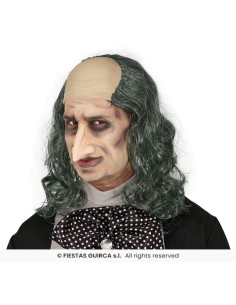 Parrucca Il Pinguino Batman con capelli grigi mossi e calvizie per costume supereroi villain