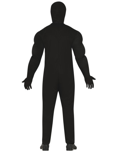 Costume Venom nero con spider logo bianco e maschera dentata per Halloween adulto uomo