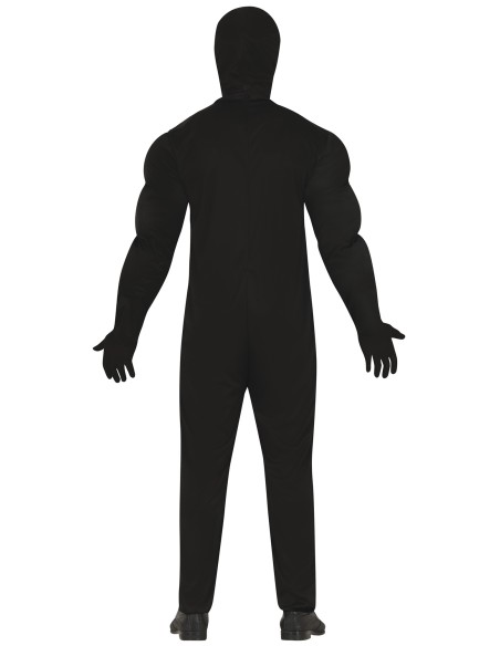 Costume Venom nero con spider logo bianco e maschera dentata per Halloween adulto uomo