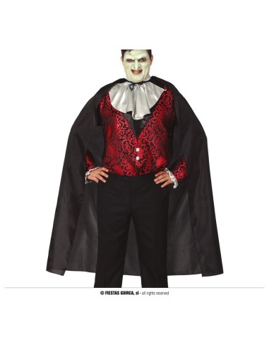 Mantello nero lungo 130 cm indossato con costume da vampiro per Halloween feste horror
