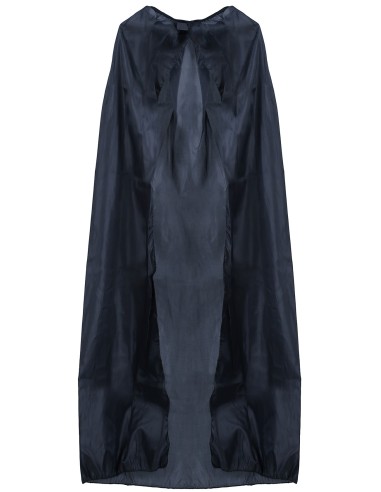 Mantello nero lungo 130 cm indossato con costume da vampiro per Halloween feste horror