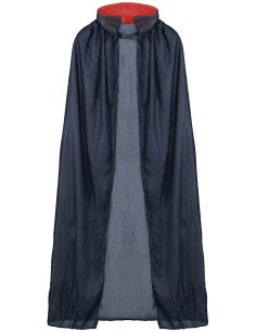 Mantello nero lungo con colletto rosso costume vampiro Halloween travestimento gotico 2