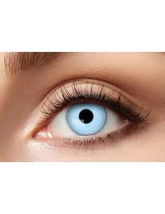 Lenti a contatto colorate Ice Blu su occhio femminile per costume e cosplay