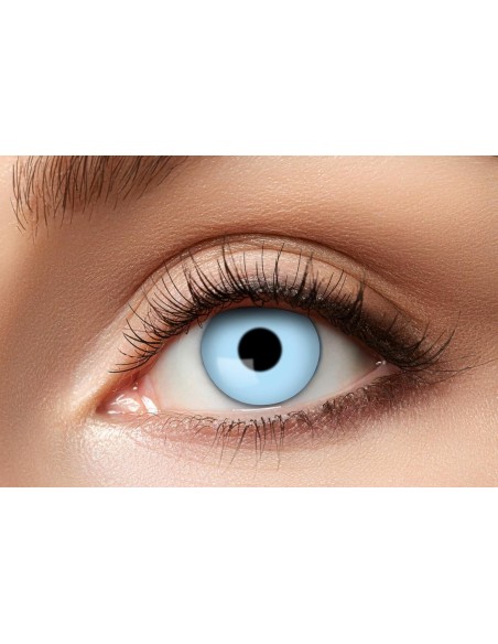 Lenti a contatto colorate Ice Blu su occhio femminile per costume e cosplay
