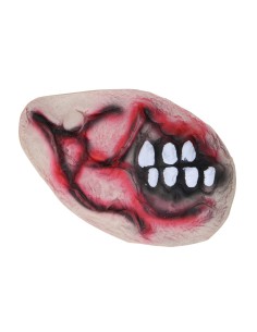 Cicatrice mezza bocca lattice effetto zombie con ferita aperta realistica per Halloween horror 2
