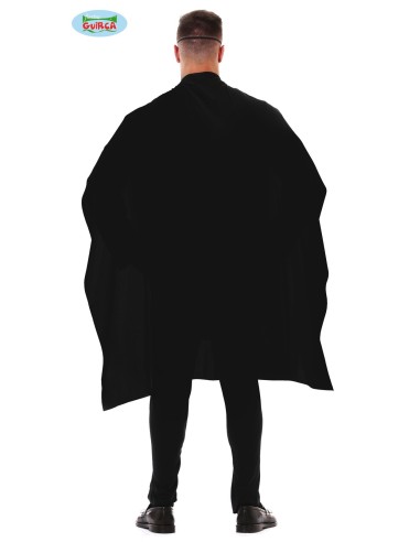 Uomo indossa costume Zorro nero con mantello, fascia rossa, cappello e maschera per feste in maschera