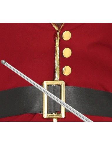 Costume da capitana pirata donna rosso con giacca, cappello con piuma e cintura nera per feste a tema