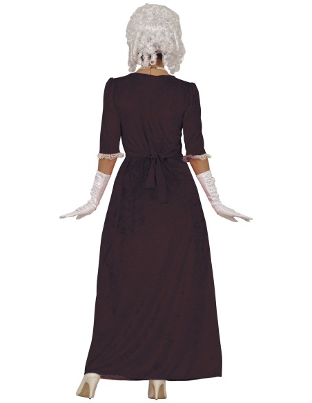 Costume Madame barocco marrone e crema con corpetto e gonna lunga per donna