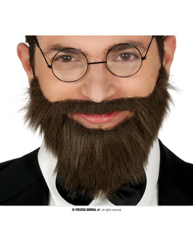 Barba e baffi castani finti folta per travestimenti e costumi maschili