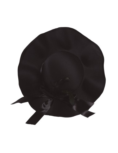 Cappello nero da dama con piume e fiocco elegante per costumi vintage