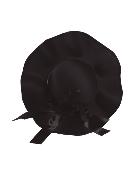 Cappello nero da dama con piume e fiocco elegante per costumi vintage