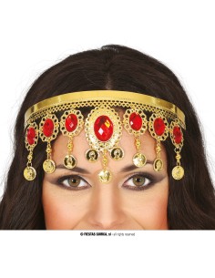 DIADEMA CON PIETRE ROSSE METALLO