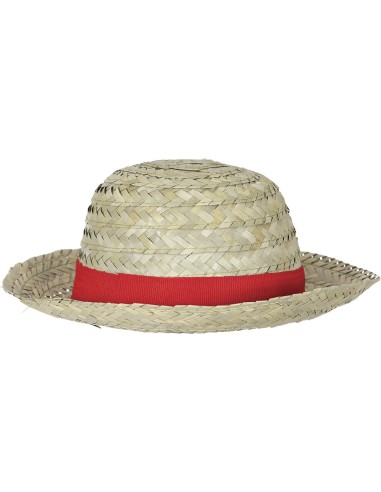 Cappello in paglia con nastro rosso indossato da uomo per costumi a tema rurale e western