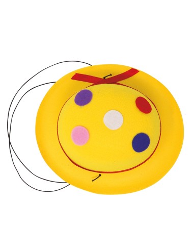 Due clown con mini bombette colorate in feltro, parrucche verdi e trucco colorato per feste