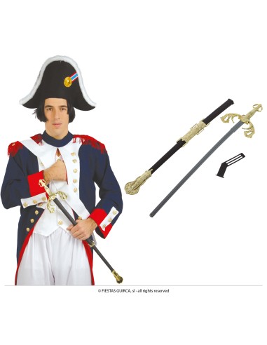 Spada nobile 72 cm con elsa decorata per costume storico napoleonico