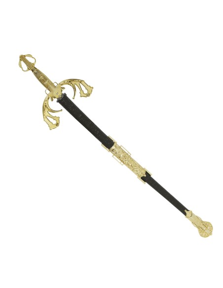 Spada nobile 72 cm con elsa decorata per costume storico napoleonico