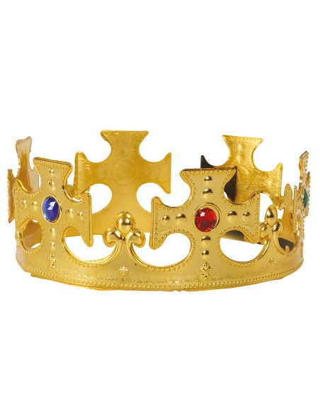 Corona dorata da re con decorazioni ornamentali elaborate per costumi e travestimenti regali