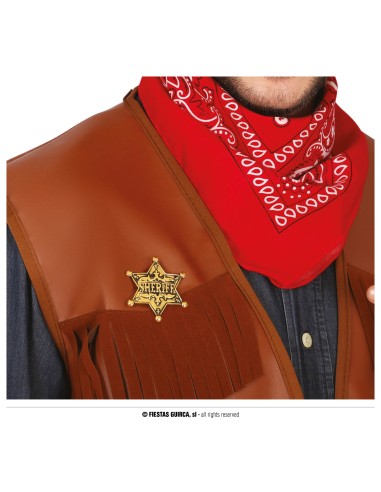 Stella da sceriffo dorata in metallo con scritta Sheriff per costume western