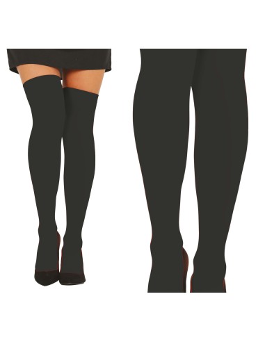 Calze autoreggenti nere da donna per costumi Halloween e feste a tema