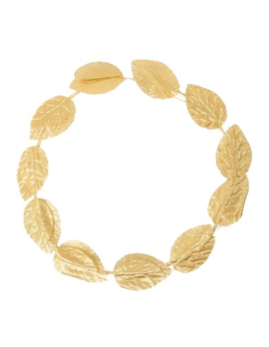 Corona dorata Cesare con foglie di alloro per costume imperatore romano uomo