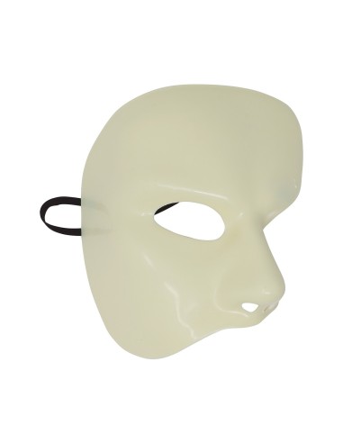 Maschera bianca mezzo viso indossata per teatro e commedia dell'arte italiana