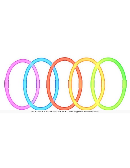 100 braccialetti luminosi neon colorati rosa azzurro arancione giallo verde per feste