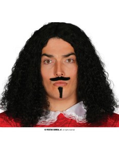 Parrucca/baffie pizzetto nera ignifuga scatola 2